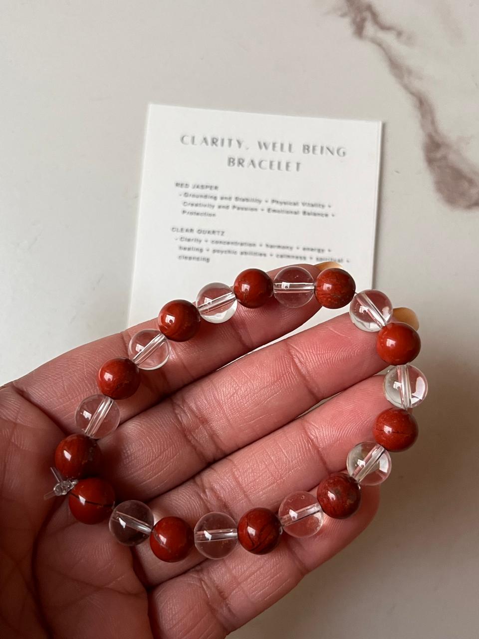 8MM clarity and well-being natural crystal bracelet