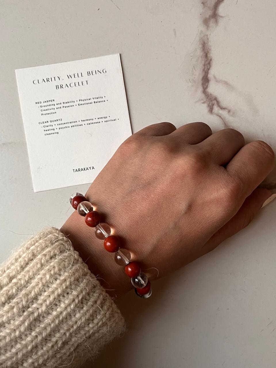 8MM natural crystal bracelet for clarity and well-being