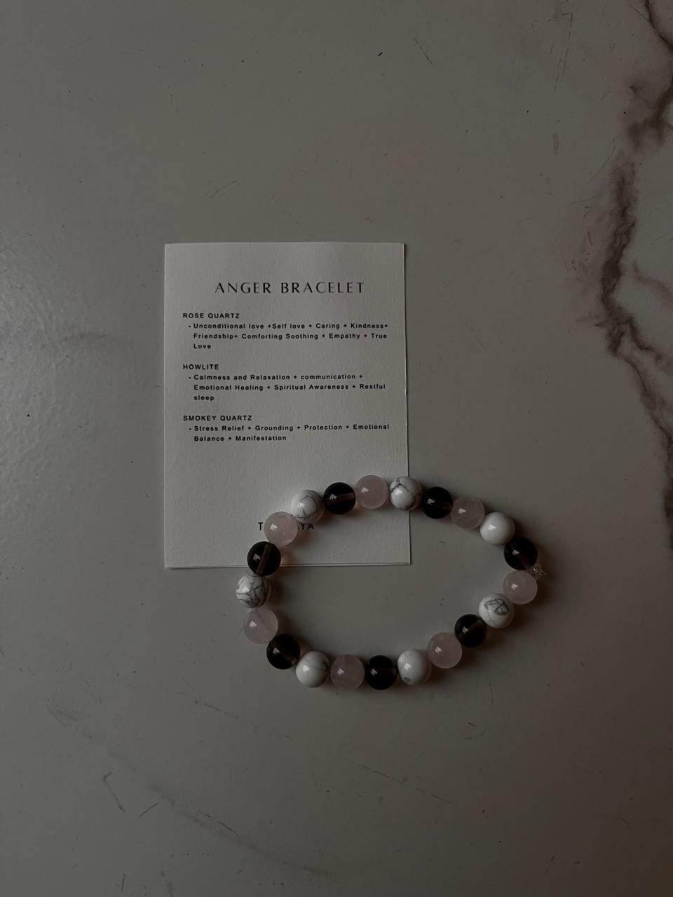 Crystal bracelet with 8MM stones for anger management