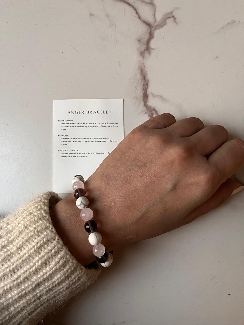 8MM natural crystal bracelet for anger relief