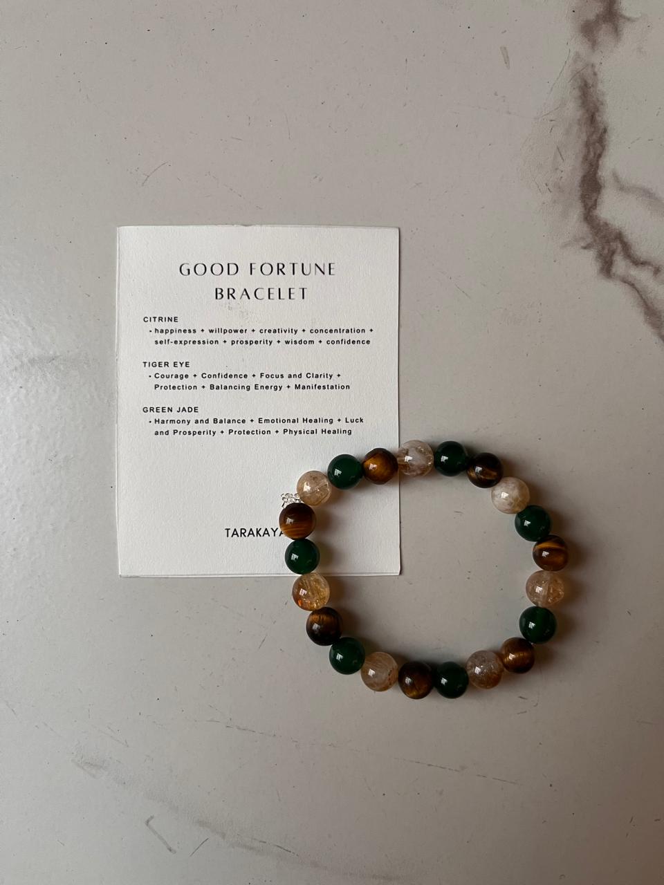 Crystal bracelet with 8MM stones for attracting good fortune