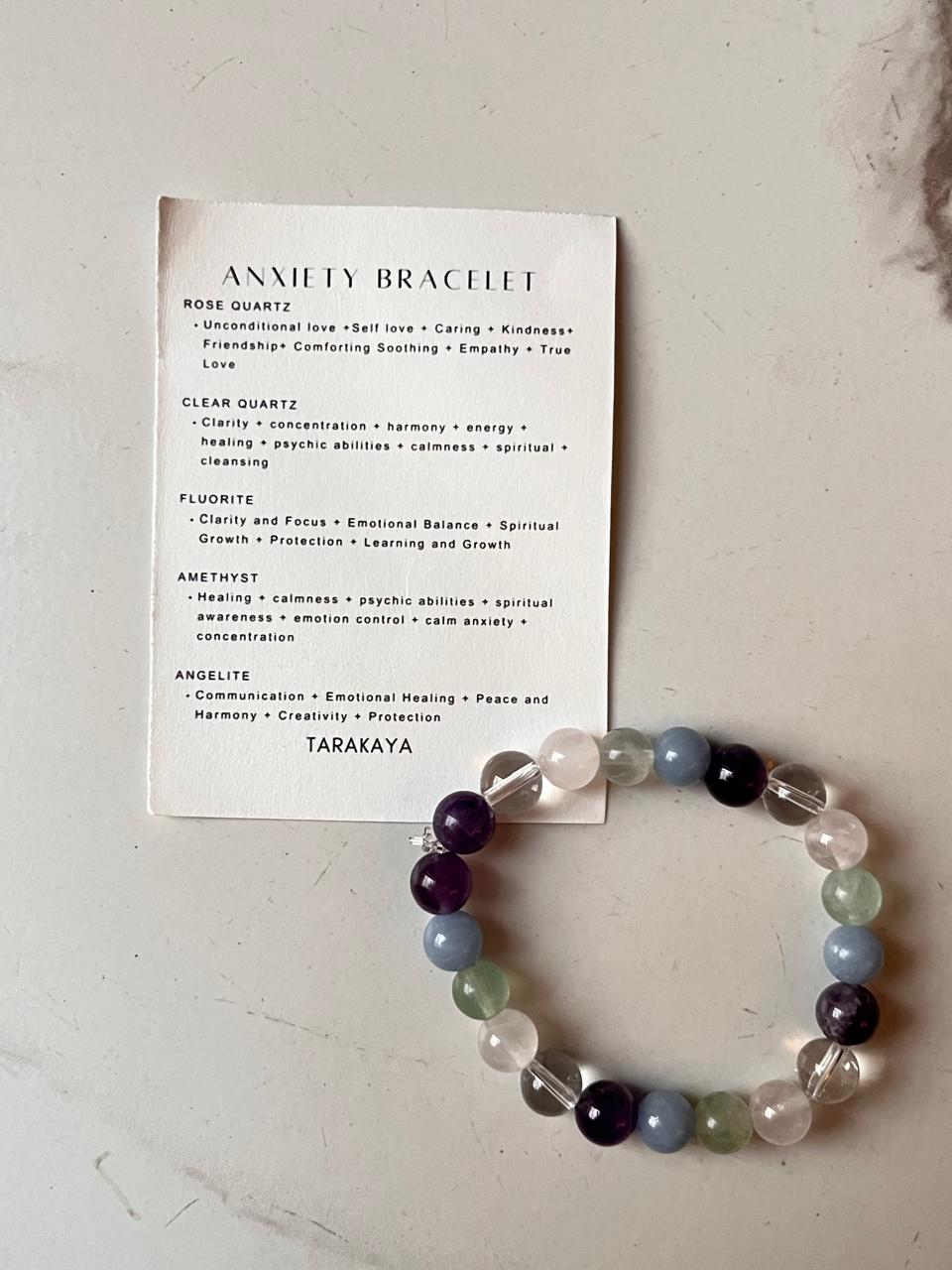 Close-up of 8mm Natural Crystal Bracelet for anxiety relief