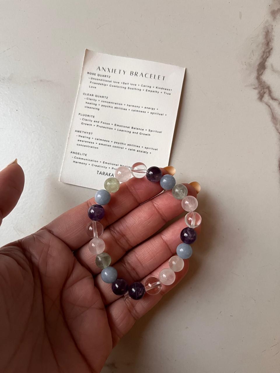 8mm Anxiety Crystal Bracelet with natural healing stones