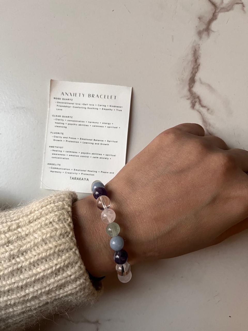 8MM natural crystal bracelet for anxiety relief