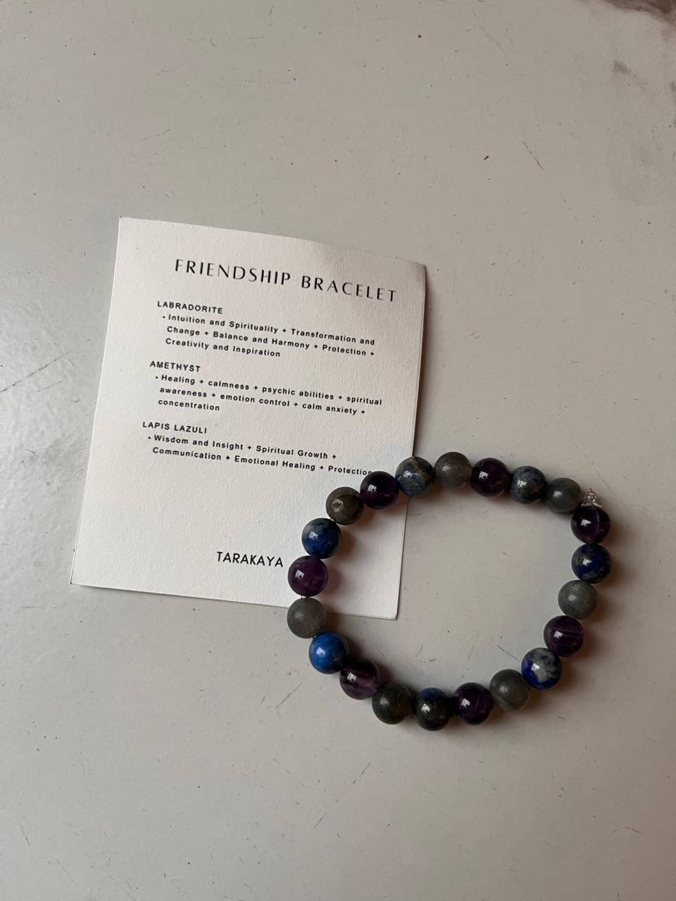 8mm Friendship Crystal Bracelet with natural stones for bonding