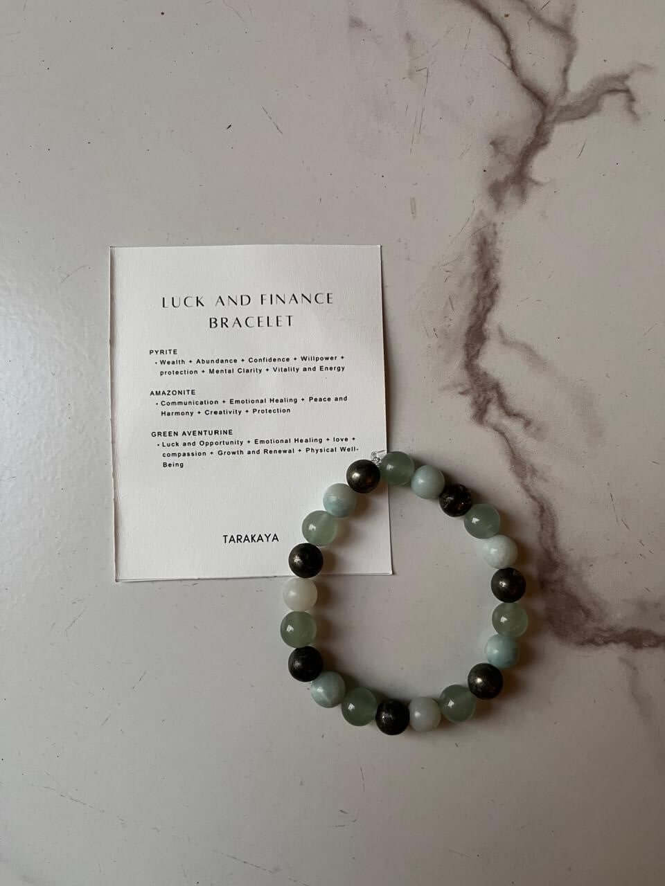 8mm Luck and Finance Crystal Bracelet with natural stones