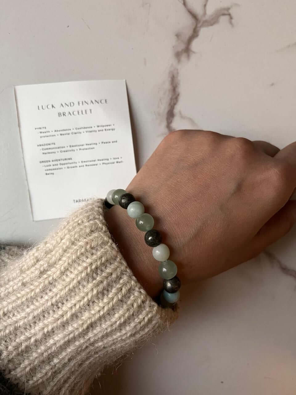 Handmade 8mm Natural Crystal Bracelet to attract luck and wealth