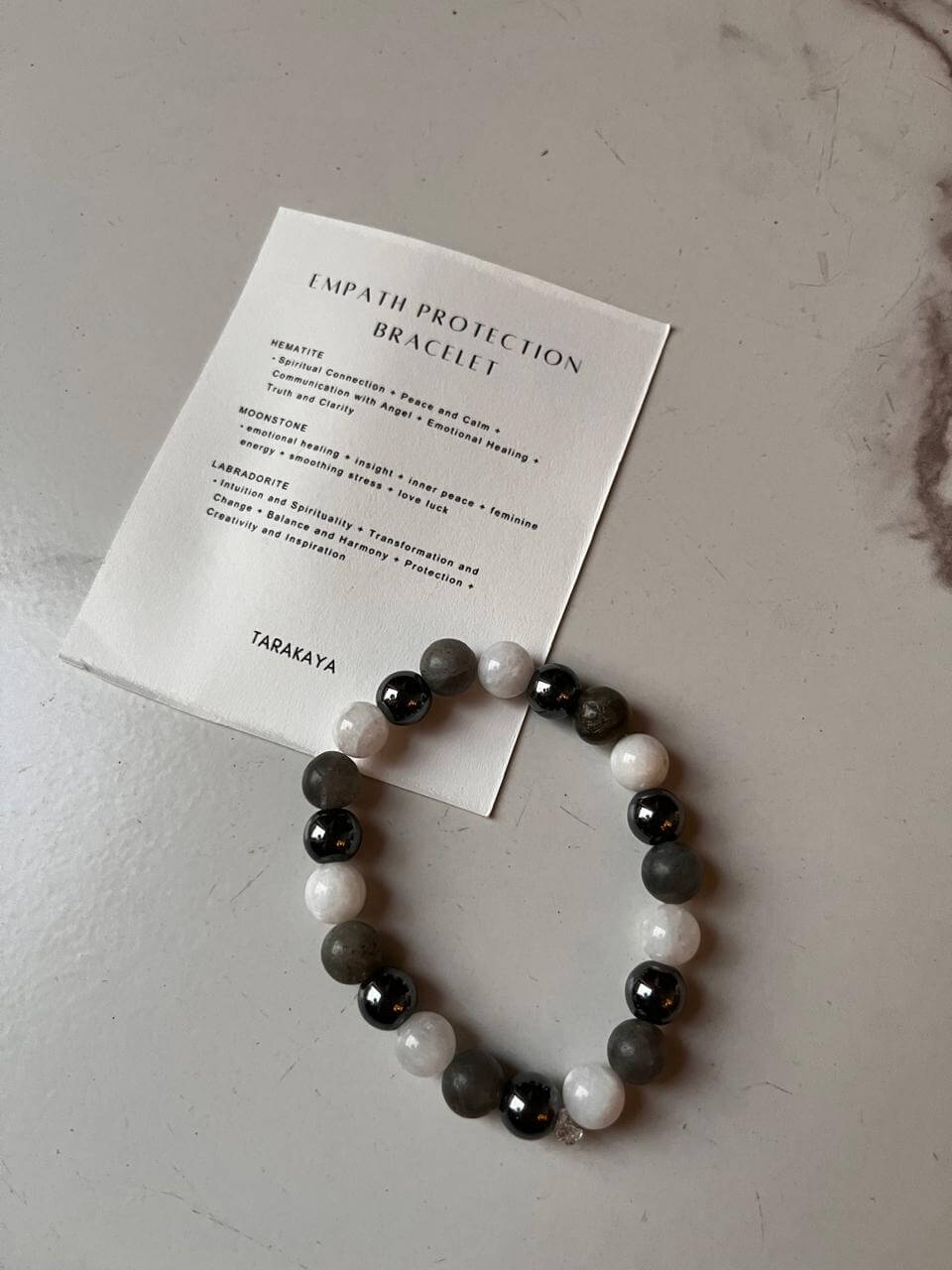 Intention Empath Protection Bracelet with 8mm natural crystal beads