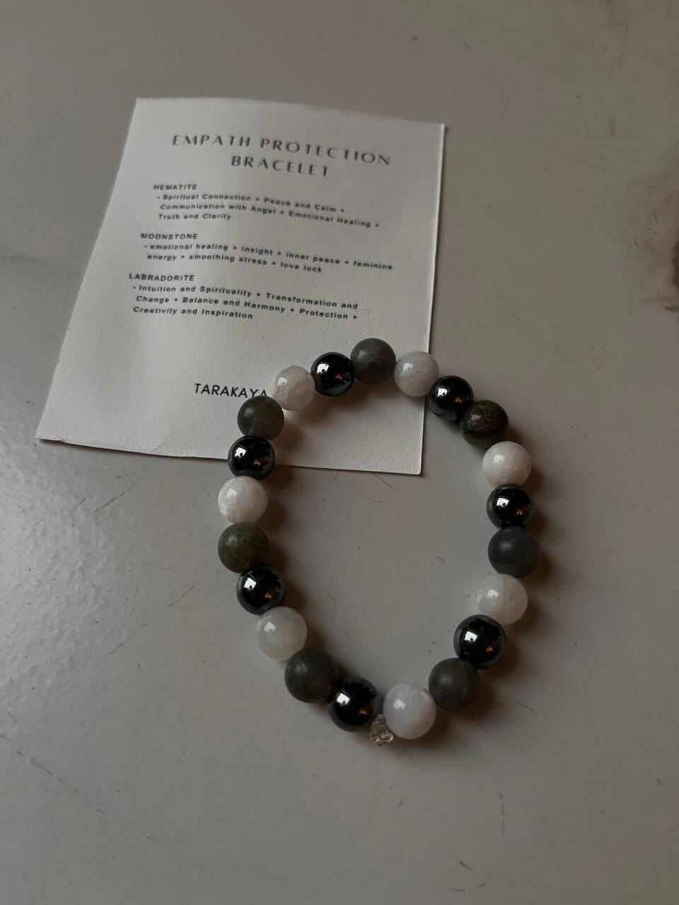 Handmade 8mm Natural Crystal Bracelet to shield empaths from negative energy