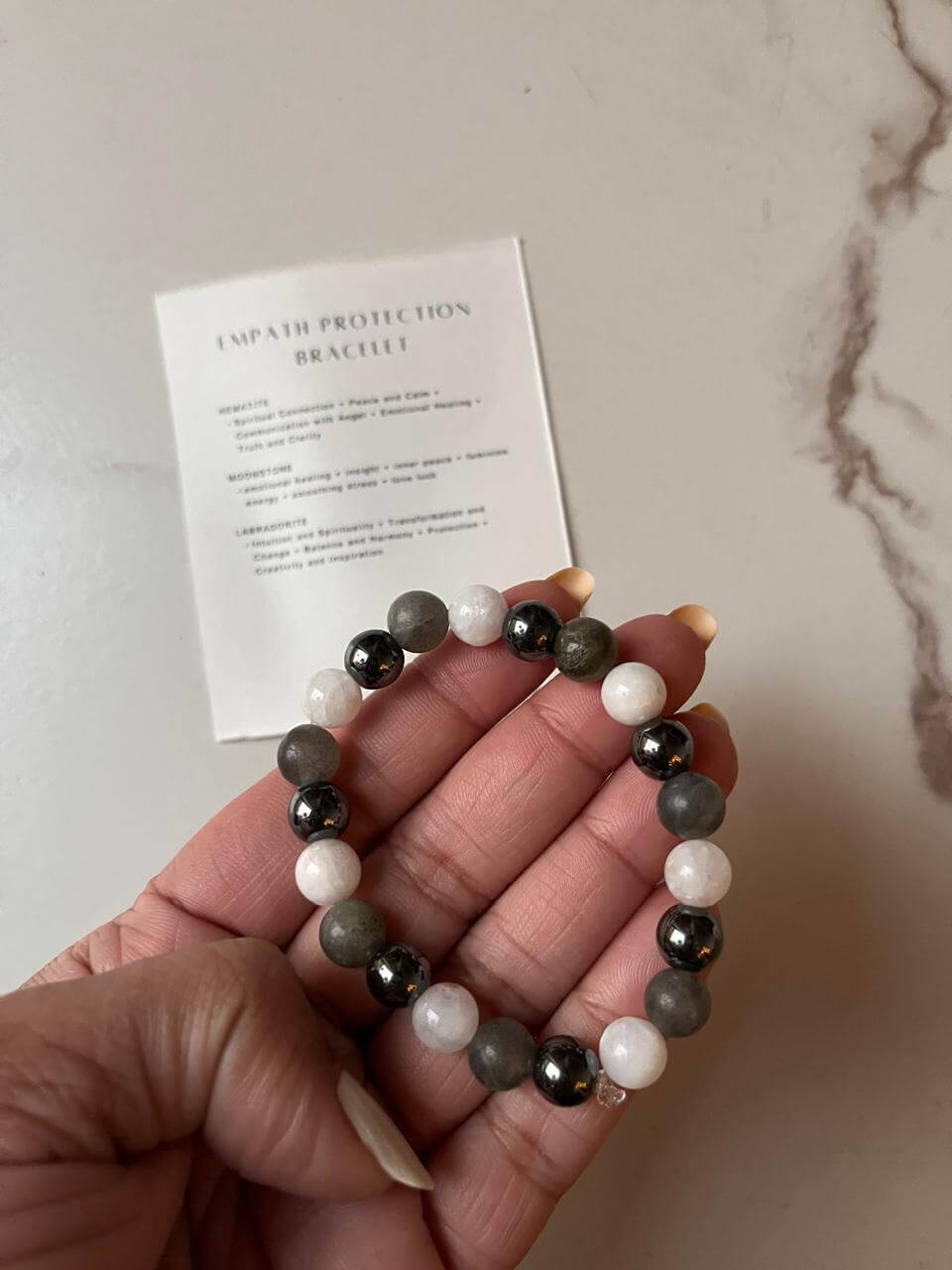 8mm Empath Protection Crystal Bracelet designed for emotional balance