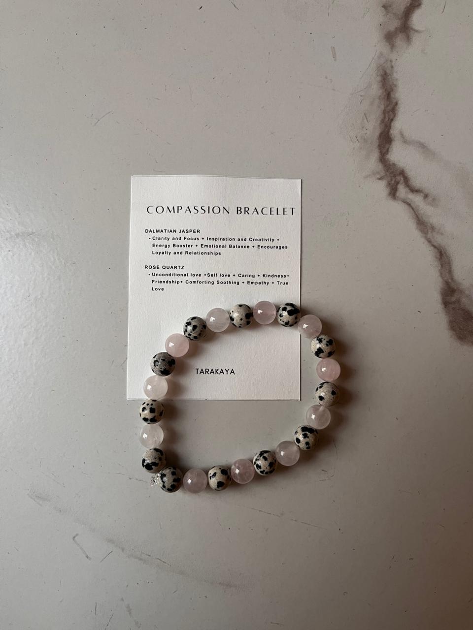 Natural crystal bracelet with intention for compassion
