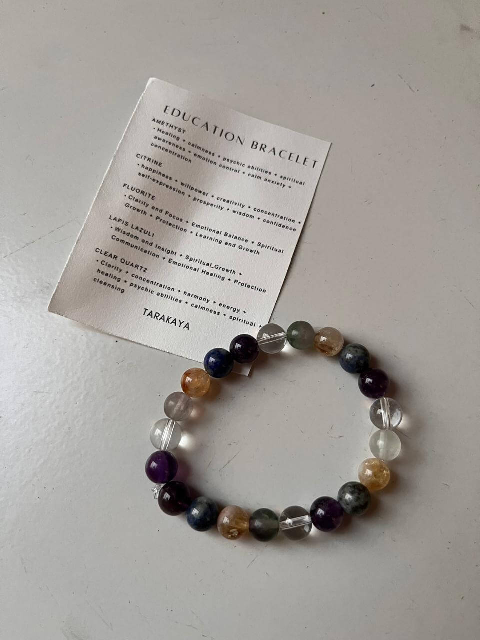 Handmade 8mm Natural Crystal Bracelet designed to boost concentration