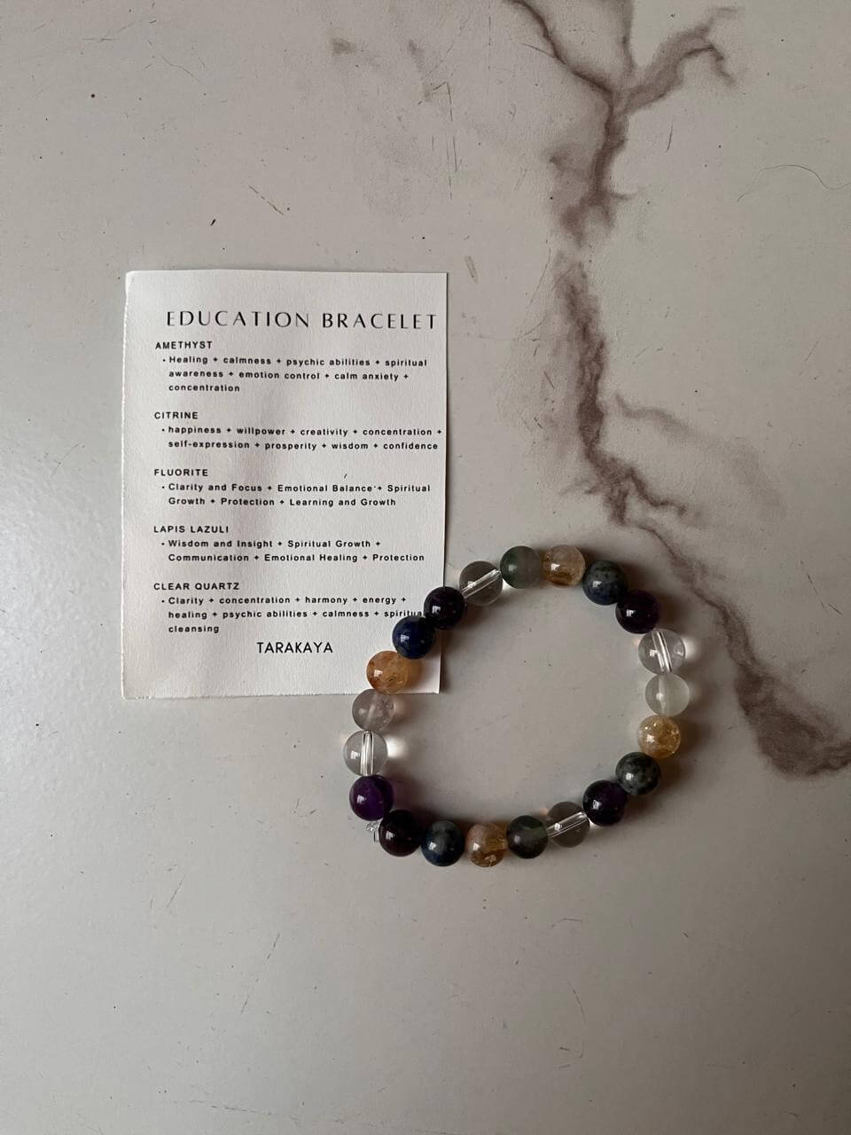 8mm Education Crystal Bracelet for mental clarity and focus