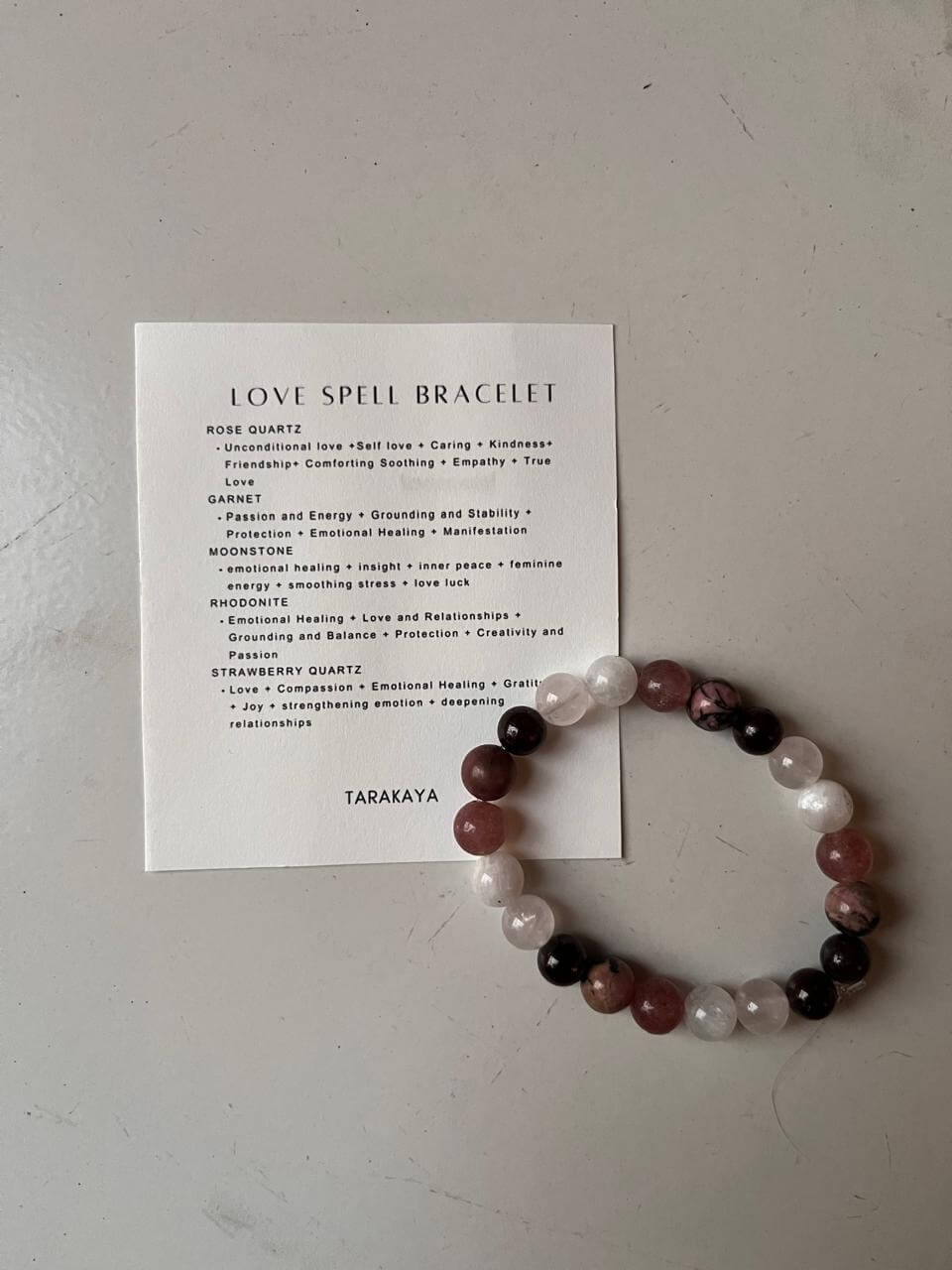 Intention Love Spell 8mm Natural Crystal Bracelet for attracting love