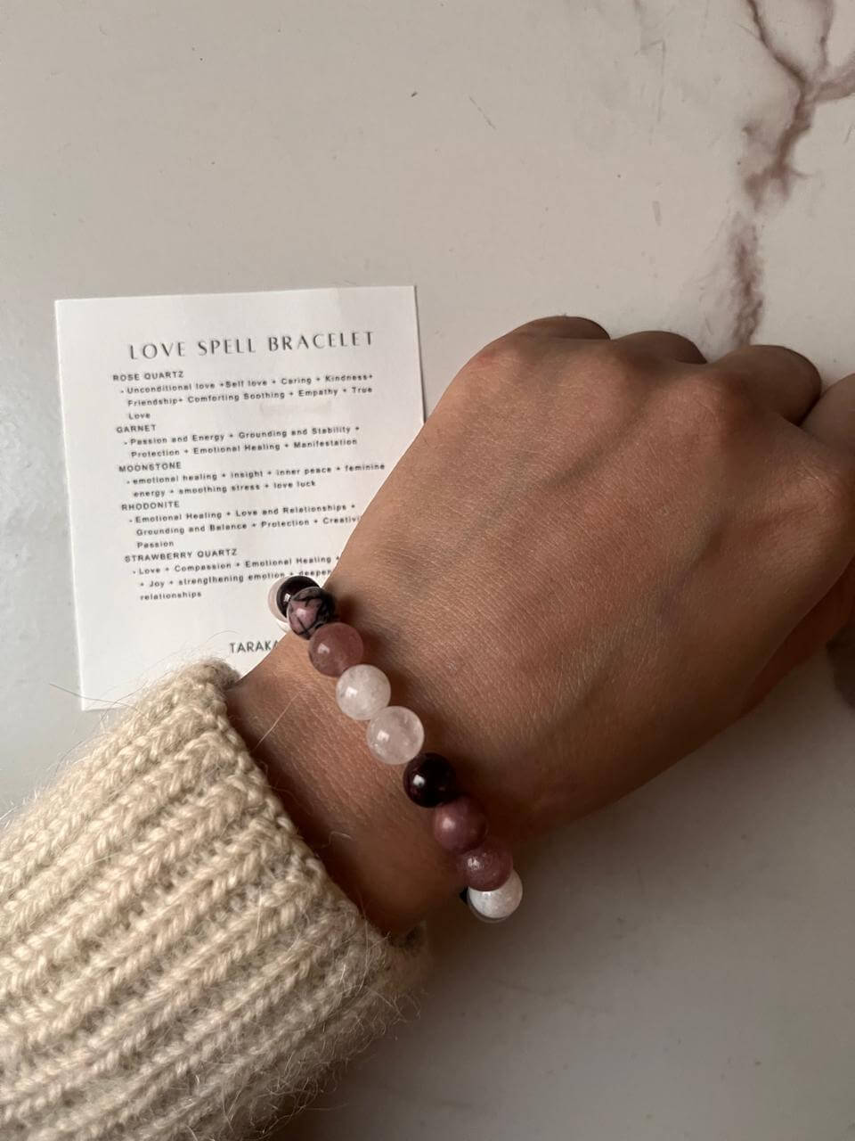Natural Crystal Bracelet for love spell with 8mm beads