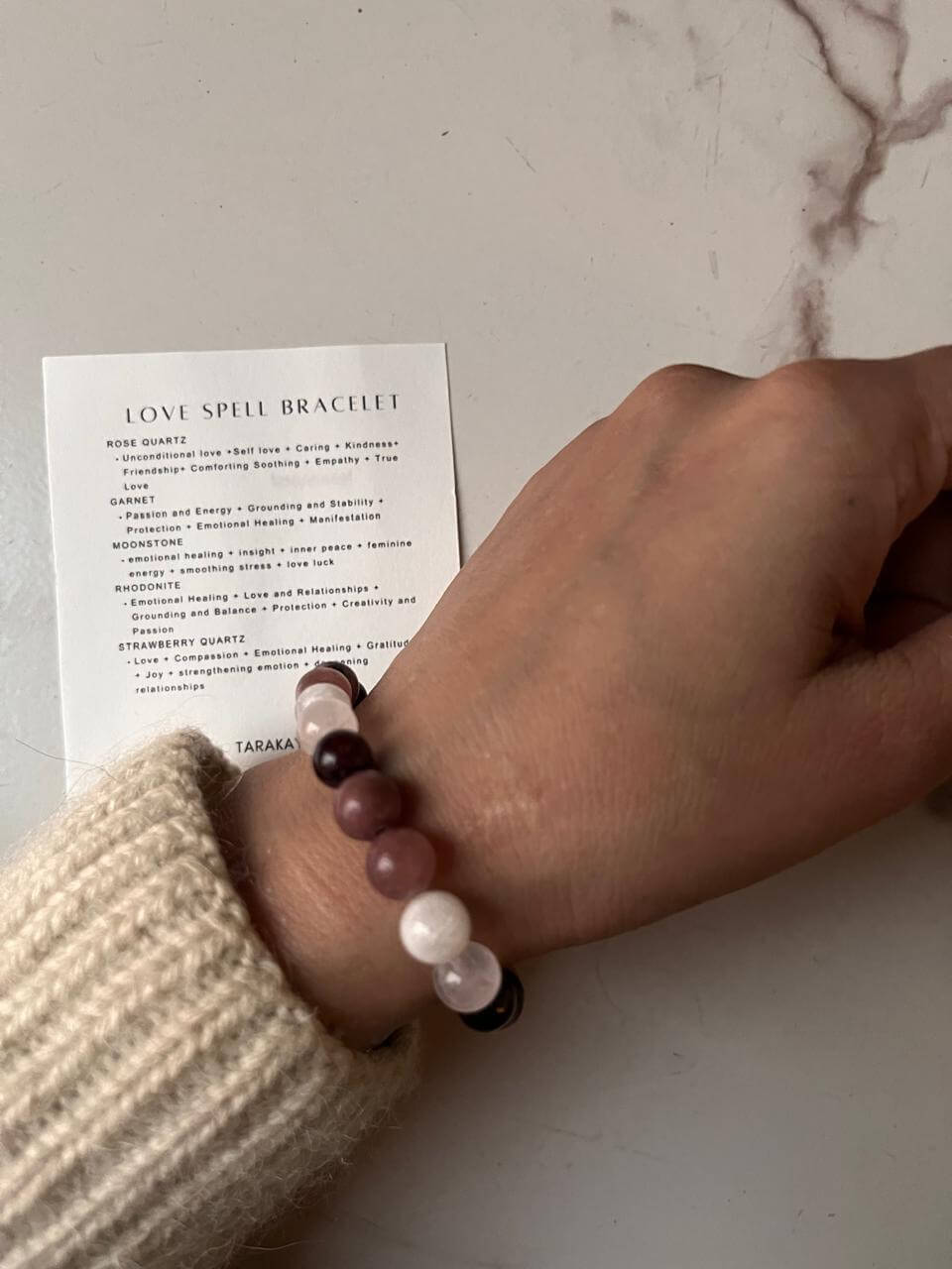 Healing 8mm Crystal Bracelet for attracting love and emotional connection