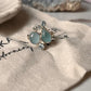 925 silver ring with aquamarine and blue topaz gemstone cluster