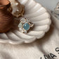 925 silver ring with aquamarine, blue topaz, and moonstone cluster