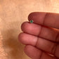 925 sterling silver screw back nose pin with green CZ gem