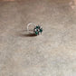 Handcrafted tribal rawa nose pin with green CZ stone in 925 silver