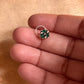 Tribal rawa green CZ stone wired back silver nose pin