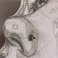 Tribal rawa green CZ stone wired back silver nose pin