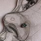 Tribal rawa green CZ stone wired back silver nose pin