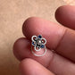 925 silver nose pin with tribal rawa design and blue CZ stone