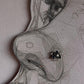 Tribal rawa blue CZ stone wired back silver nose pin
