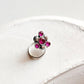 Tribal rawa pink CZ stone wired back silver nose pin