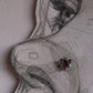 925 silver nose pin with tribal rawa design and pink CZ stone