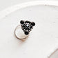 Tribal rawa black CZ stone wired back silver nose pin