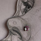 925 silver nose pin with tribal rawa design and pink CZ stone
