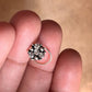Tribal-style silver nose pin featuring white CZ stone and wired back