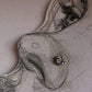 925 silver nose pin with tribal rawa design and white CZ stone