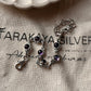 Elegant amethyst round flower silver bracelet with boho style