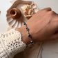 Bohemian amethyst round flower bracelet in silver