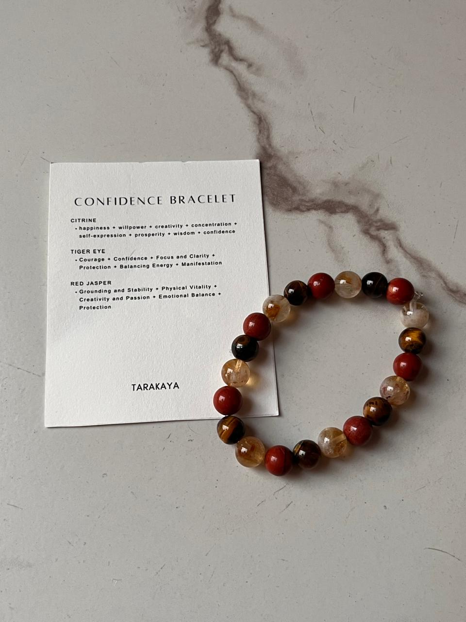 Intention- Confidence 8MM natural crystal bracelet for empowerment
