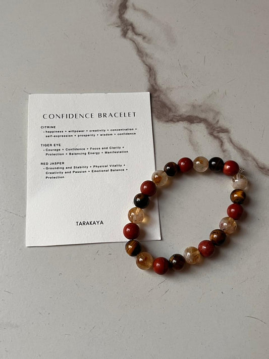 Intention- Confidence 8MM natural crystal bracelet for empowerment
