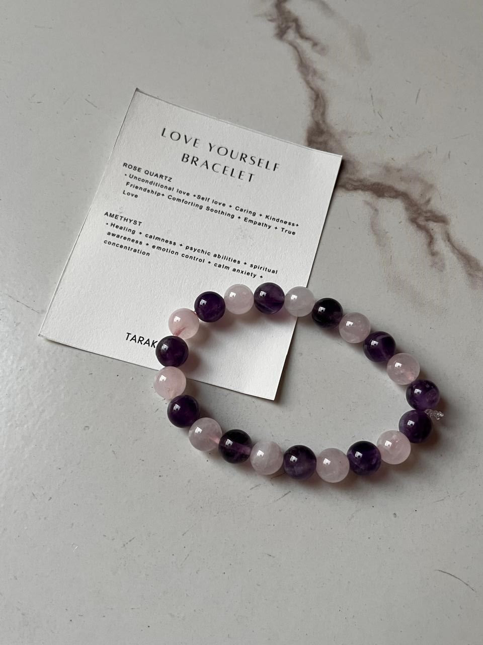 8MM natural crystal bracelet designed to promote self-love