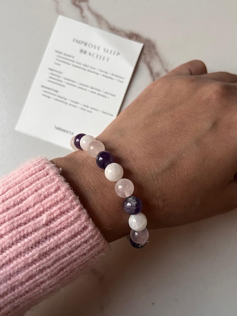 8MM natural crystal bracelet designed to improve sleep quality