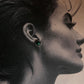 925 silver earring featuring malachite flower design
