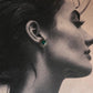 925 silver earrings featuring green onyx and rawa motif