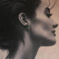 Elegant rawa motif design green onyx 925 silver earrings