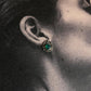 Rawa motif green onyx 925 sterling silver earrings