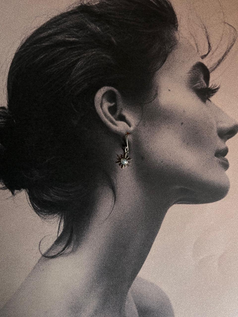 Elegant sunshine pearl silver earring