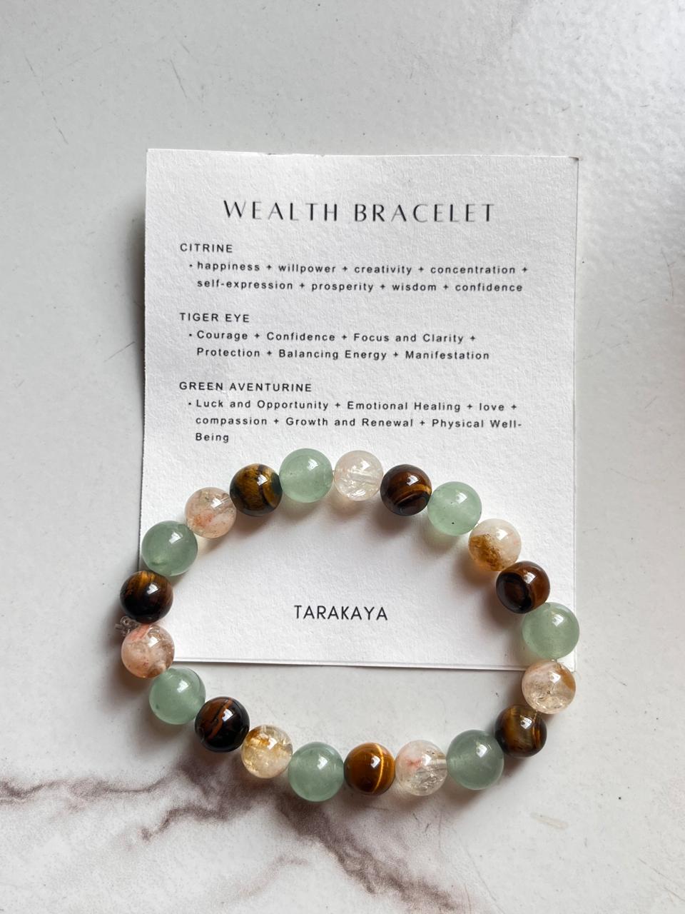 8MM natural crystal bracelet with intention to enhance wealth