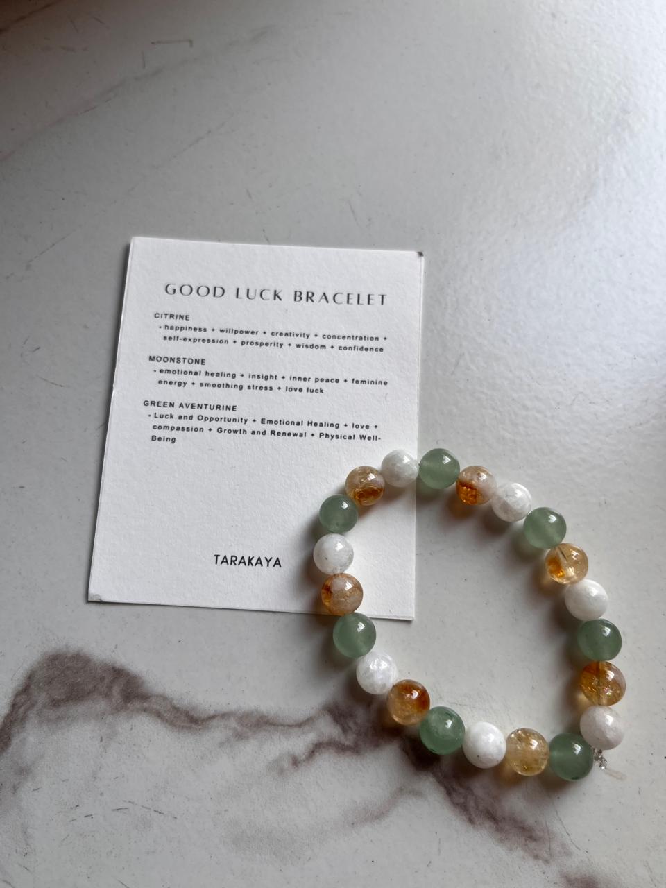 8MM natural crystal bracelet with intention to attract good luck