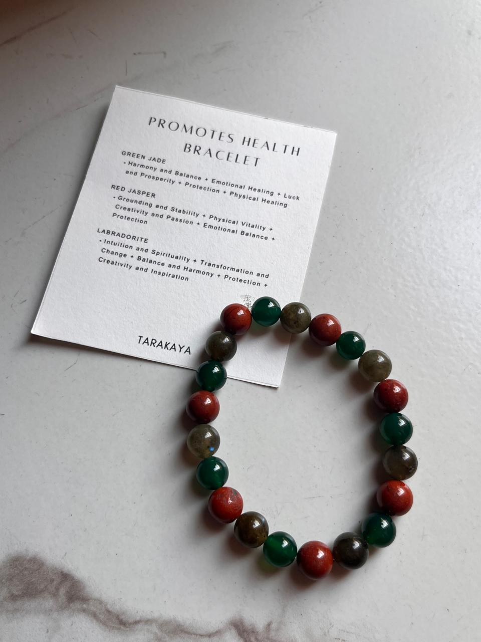 8MM natural crystal bracelet with intention to enhance overall health