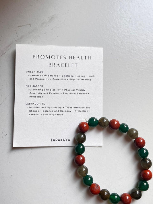 Intention- Promotes Health 8MM natural crystal bracelet for wellness